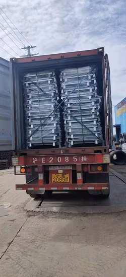 Boîte de rangement pliante en acier, entrepôt, plateau à mailles en acier, Cage roulante, combinaison pliante galvanisée, équipement logistique